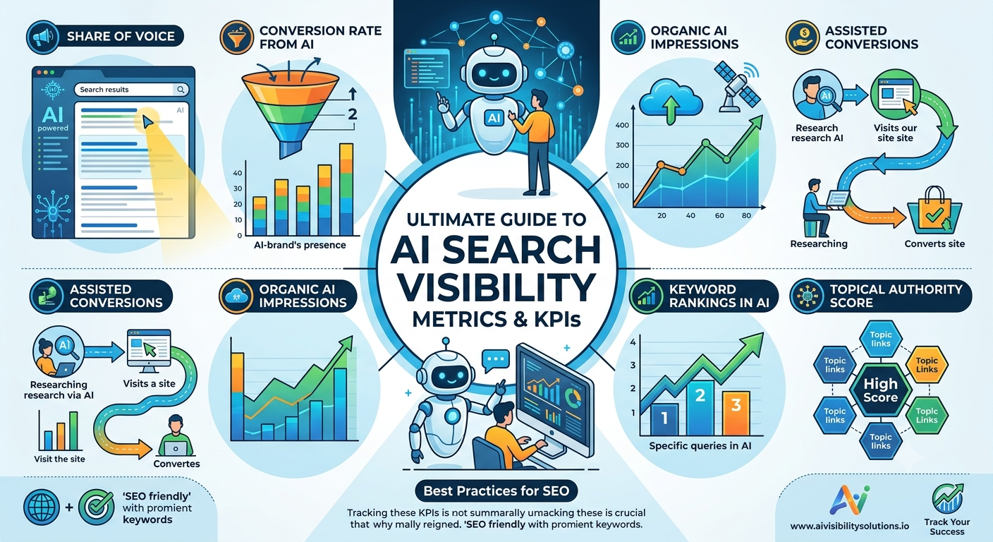 AI search visibility metrics dashboard tracking performance chart